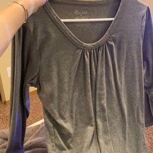 Gray top with ruffle detailing